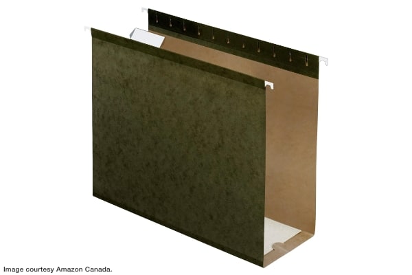 wide green hanging file folder