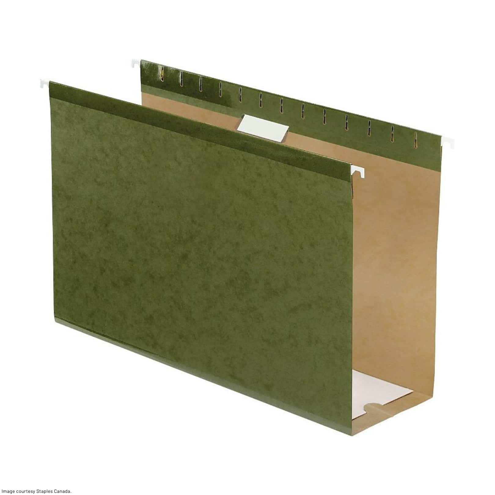 green box-bottom extra-capacity file folder