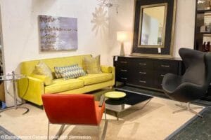 living room set up in Coast Consignment Store